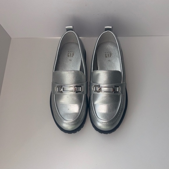 GAP Kids Metallic Silver Loafers Chunky Sole Size 10 - Picture 7 of 7